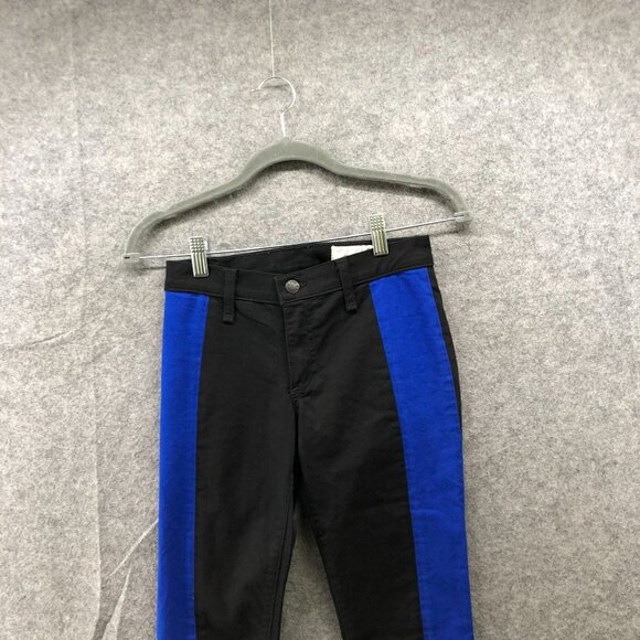 Rag & Bone Skinny Jeans Womens 25 Black Blue Colorblock Stretch Low Rise Stripe - Picture 3 of 10